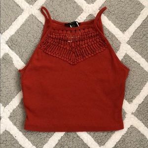 Burnt Orange Forever 21 Crop Top